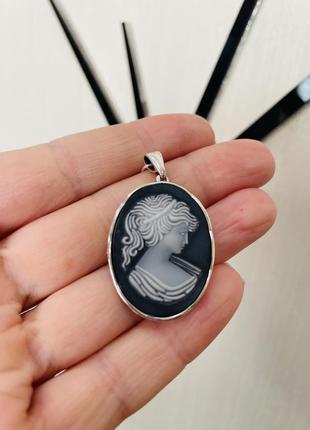 Серебряная подвеска камея 925 проба