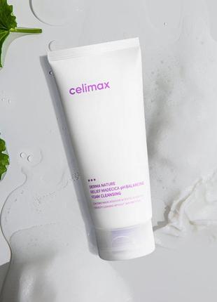 Пенка для умывания celimax derma nature relief madecica ph balancing foam cleansing 150 ml