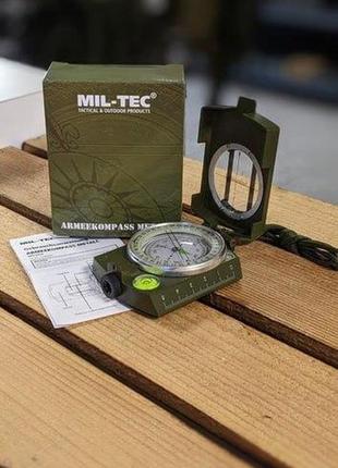 Компас тактический mil-tec стальной корпус, туристический компас олива, армейский компас складной полевой2 фото