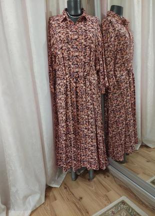 Шикарное с карманами и поясом платье 👗 рубашка большого размера1 фото