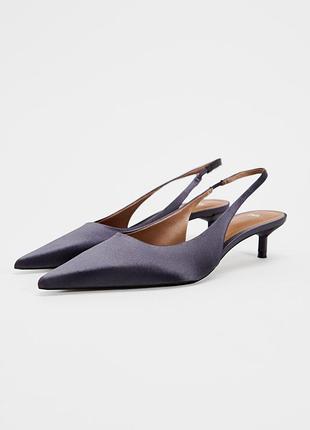 Сатиновые туфли zara коттен хил