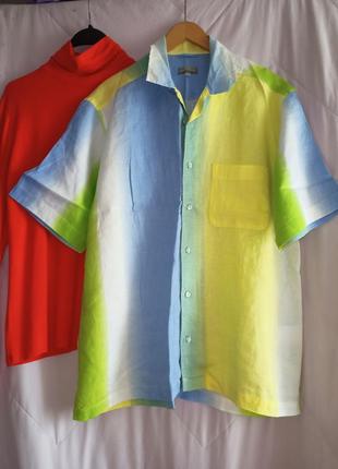 Шикарная дизайнерская тенниска  лён,m-l,carlo colucci.