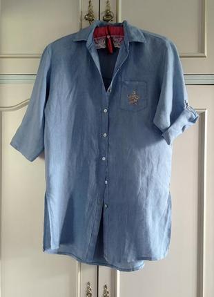 Блуза большого размера. лен.