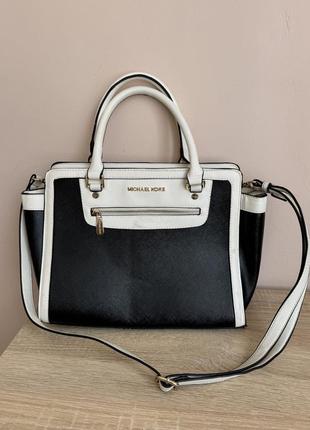 Michael kors black&white selma сумка жіноча