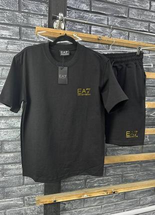 Мужской летний костюм emporio armani (футболка+шорты)