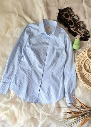 Брендова стильна рожева сорочка в смужку hawes&curtis🩵