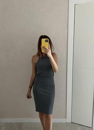 Женское платье миди, платье по фигуре zara