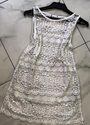 Женская пляжная туника сеточка накидка h&m xxs-xs (34-36)