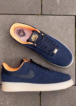 Мужские кроссовки nike air force bleu orange5 фото