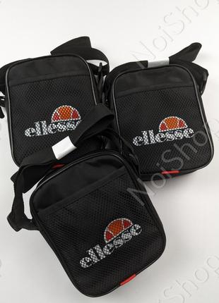 Месенджер ellesse чорний black, повсякденний класичний месенджер еліс, сумка[барсетка] через плече чоловіча/підліткова/жіноча купити недорого бананка