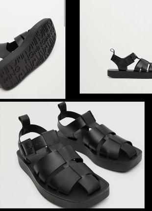 Босоніжки сандалі mango манго шкіряні, босоножки кожа, кожаные босоножки, сандали кожа натуральная