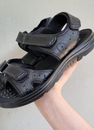 Босоніжки чоловічі чорні шкіра