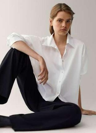 Біла бавовняна сорочка від massimo dutti