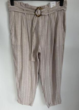 Льняные брюки с полосками