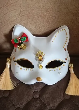 Маска кішка. маска карнавальная. маска для квадробики. маска кошка.5 фото