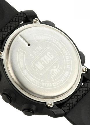 M-tac часы тактические мультифункциональные black, военные влагозащитные часы, мужские наручные часы черные4 фото
