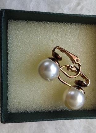 Клипсы винтаж⚜️,перлинка