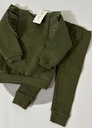 Костюм на девочку little angel 2-3 года 92-98 см свитшот и лосины в рубчик