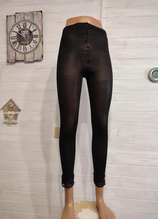 Лосины колготочного типа с кружевом по-низу m-xl