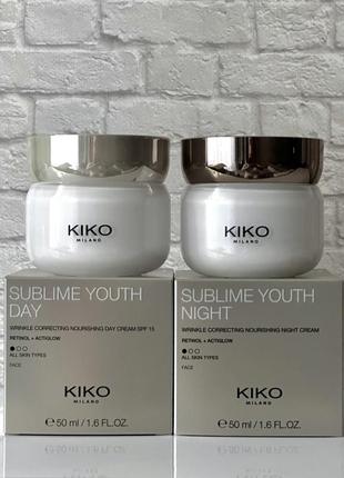 Набор дневной и ночной крем для лица kiko milano new sublime youth!