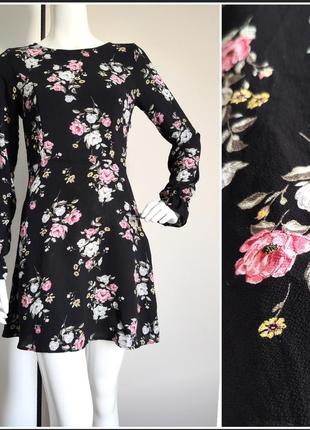 Легка сукня міні ♥️ з квітковим принтом, чорна