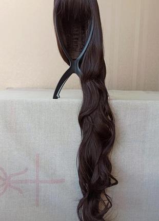 Темный длинный парик, с челкой, термостойкая, новая, парик