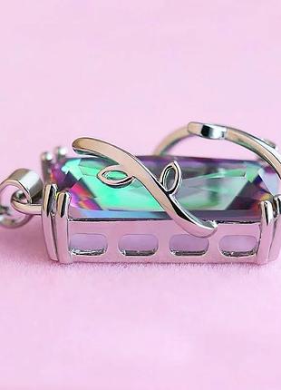 Кольцо и кулон с мистик топазом