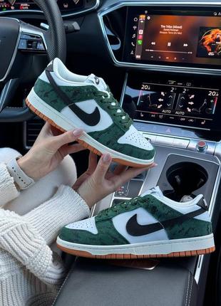 Женские кроссовки nike sb dunk low green snake2 фото