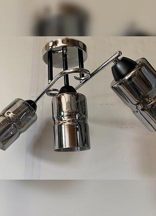 Люстра на 3 плафона хром е27 припотолочна