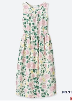 Льняное платье без рукавов uniqlo из коллекции ines de la fressange.