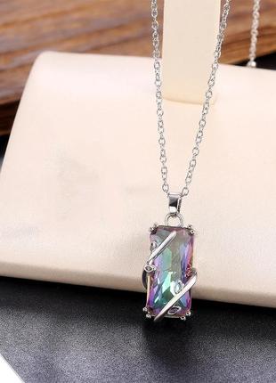 Кольцо и кулон с мистик топазом