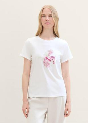 Футболка прямого кроя с 3d принтом tom tailor