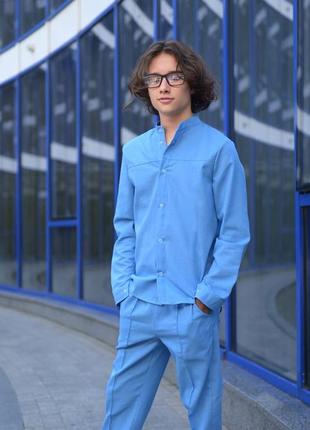 Стильний костюм зі льна для підлітків💯💯💯