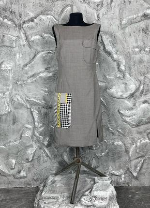 Платье в клетку с карманами versace