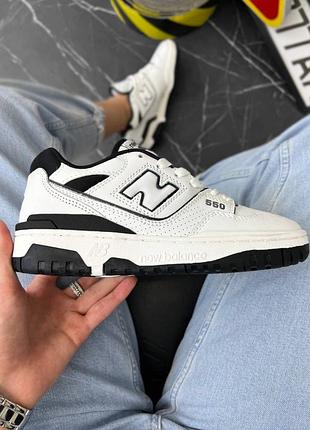 Кросівки жіночі nb 550 white black білі з чорним
