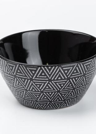 Столовий сервіз тарілок та кухоль на 4 персони керамічний чорний3 фото