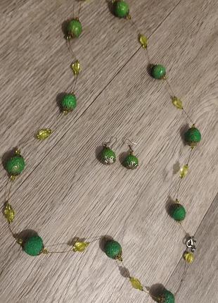 Комплект буси + сережки, біжутерія жіноча