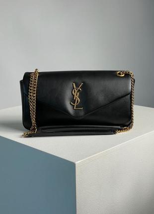 Сумка yves saint laurent calypso in plunged lambskin black2 фото