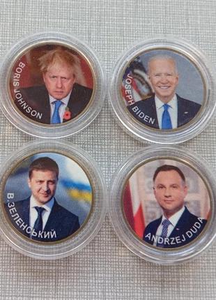 Сувенирные монеты, жетоны большая четверка, набор.