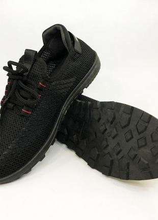 Тонкі кросівки | мякі чоловічі кросівки | 45 розмір. кросівки з тканини, що дихають. модель 45112. колір: чорний2 фото