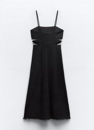 Сукня чорна ефектна бавовна  міді zara зара оригінал2 фото
