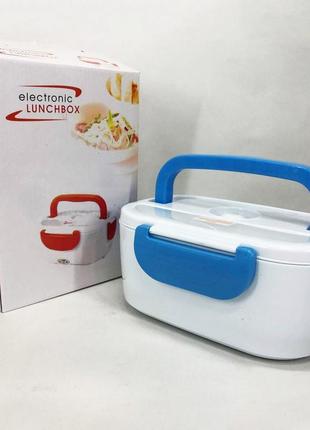 Ланч бокс електричний із підігрівом lunch heater 220 v pro, ланч бокс від мережі. колір: синій