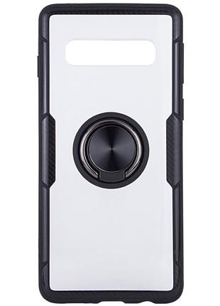 Чехол бампер primolux ring magnetic stand для смартфона samsung galaxy s10 plus (sm-g975) - black