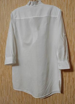 Натуральная блуза рубашка с длинным рукавом коттон р.48/uk127 фото
