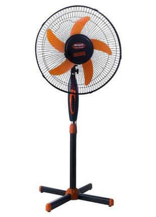 Вентилятор напольный wimpex wx-1612 220 в черный оранжевый