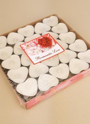 Свічки плаваючі серце (уп 50шт) білі