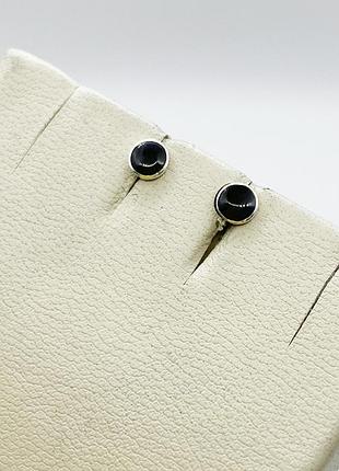 Сережки-гвоздики срібні з агатом 0,35 г