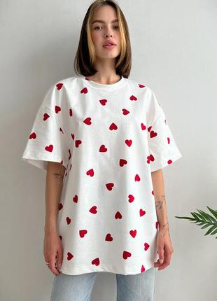 Жіноча оверсайз футболка red heart without white