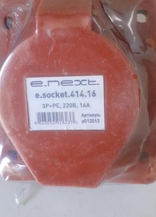 Силова розетка, що вбудовується e.socket.pro.4.16.wall, 4п., 380в, 16а
