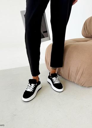 Кроссовки, черные, натуральная замша5 фото